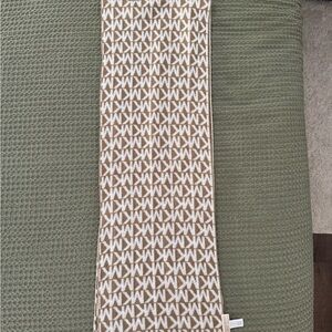 Michael Kors Camel and White Logo Scarf